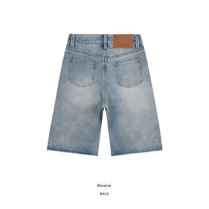 Women's Vintage Wide Leg Denim Capri Pants Shorts Summer New Plus Size Tummy Control Loose Straight Leg Casual Streetwear PlatiNum