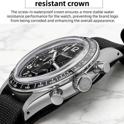 ADDIESDIVE New Chronograph 0S20 Quartz Wristwatch Luxury Men Watch Ceramic Bezel Domed Glass 100m Waterproof BGW9 Luminous