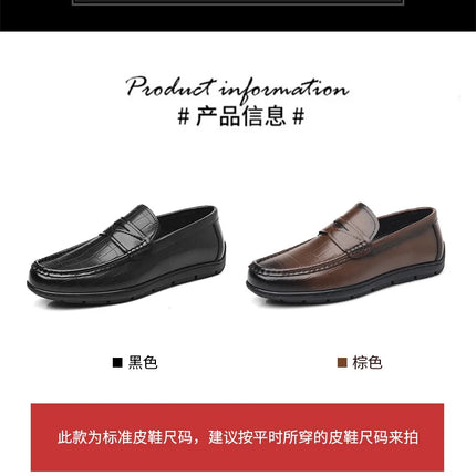 Scarpe da uomo in pelle, stile britannico casual e alla moda, un passo sui mocassini pigri