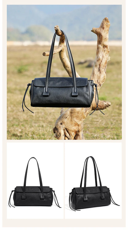 2025 nuova borsa a tracolla da donna in vera pelle borsa di lusso in pelle bovina di grande capacità borsa baguette rossa vino a striscia lunga femminile