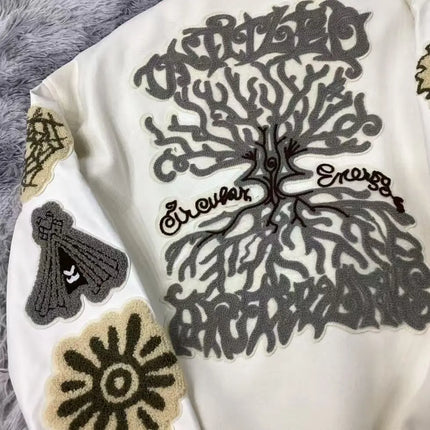 American Style Baseball Jacket Men's Loose Fit Casual Fashion Embroidery Unisex Coat Street High Street Hip Hop Trendy
