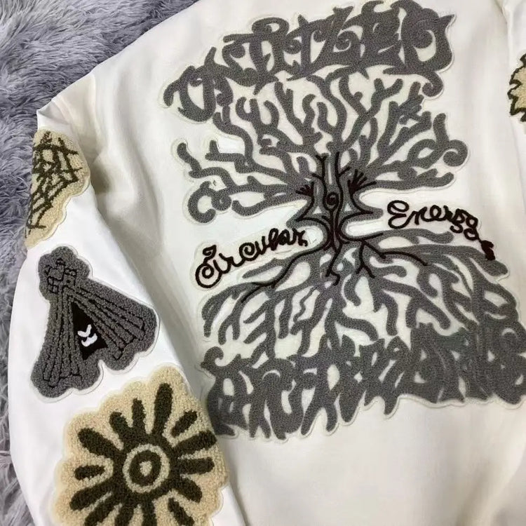 American Style Baseball Jacket Men's Loose Fit Casual Fashion Embroidery Unisex Coat Street High Street Hip Hop Trendy