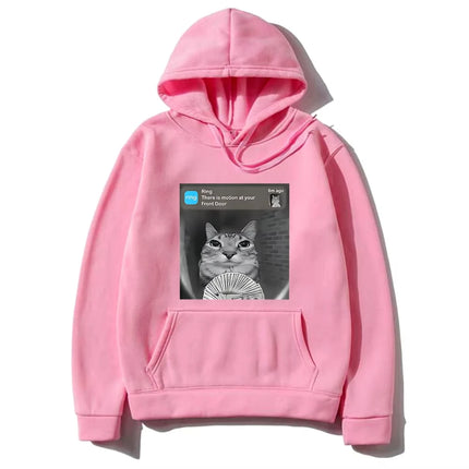 There Is Motion At Your Front Door Funny Silly Cat Meme Hot 2D Hoodie Men Women's Fleece vintage Sweatshirt Autumn Casual pullov