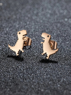 1 paio di nuova moda minimalista carino femminile in acciaio inossidabile mini dinosauro orecchini p