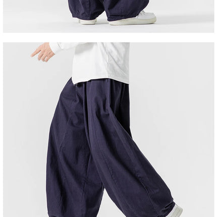 Pantaloni casual da uomo autunno stili giapponesi pantaloni lanterna da uomo caldi vintage larghi pantaloni da uomo oversize moda streetwear