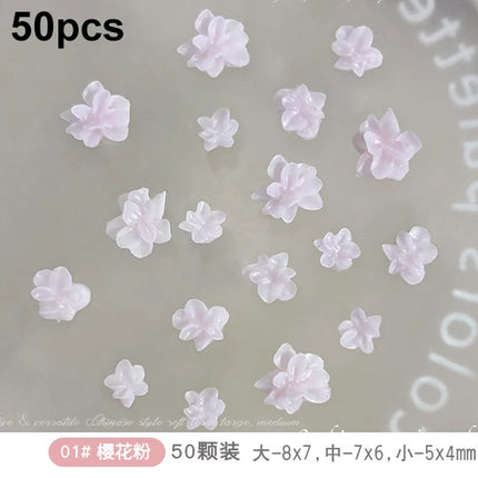 Delicate Dark Red Brown White Rose Flower Leaf Lily Tender Camellia Nail Charms Art Resin Decorations Manicure Tools Accessories
