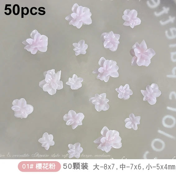 Delicate Dark Red Brown White Rose Flower Leaf Lily Tender Camellia Nail Charms Art Resin Decorations Manicure Tools Accessories