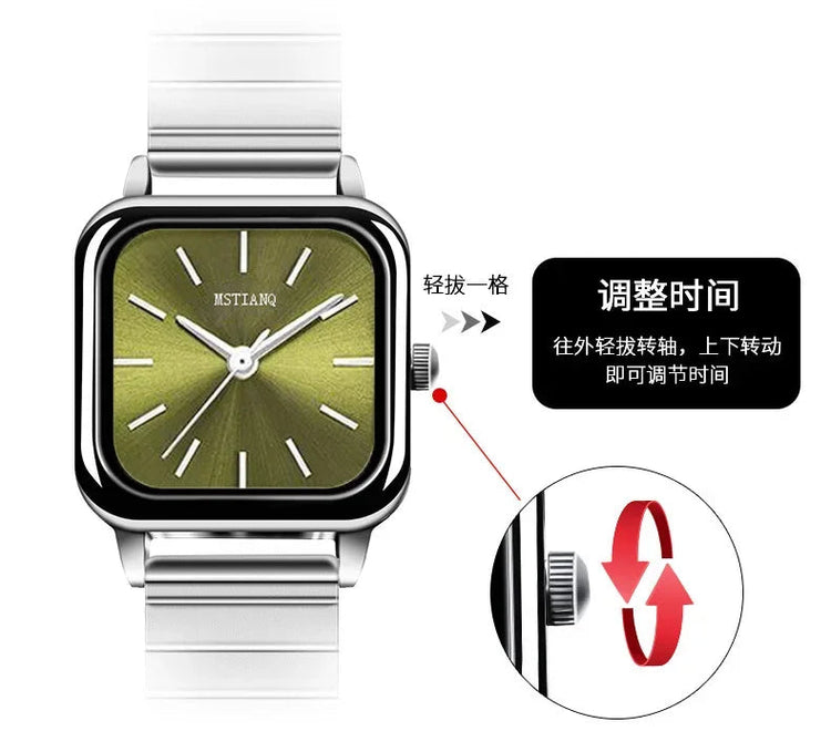 Orologio da donna di lusso Orologio da polso al quarzo da donna con cintura in acciaio alla moda delle migliori marche Montre Femme Bellissimi regali Orologi da donna di lusso platinumshop