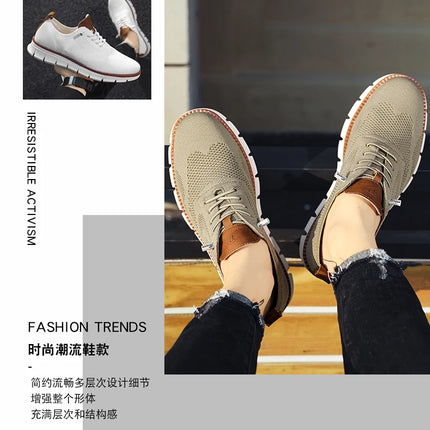 Scarpe Eleganti Casual da Uomo, Sneakers da Passeggio alla Moda, Oxford in Rete per il Lavoro, Leggere con Suola Morbida
