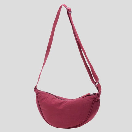 Simple Design Women's Messenger Bag Fashion Ladies Nylon Hobos Small Shoulder Bags Vintage Female Girls Purse Cloth Handbags PlatiNum