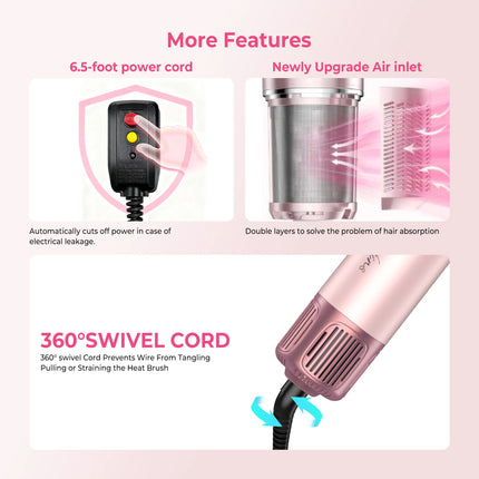 Ukliss 5 in 1 Hair Dryer Hot Comb Set Professional Curling Iron Hair Straightener Styling Tool For Professional Hair Dryer Household