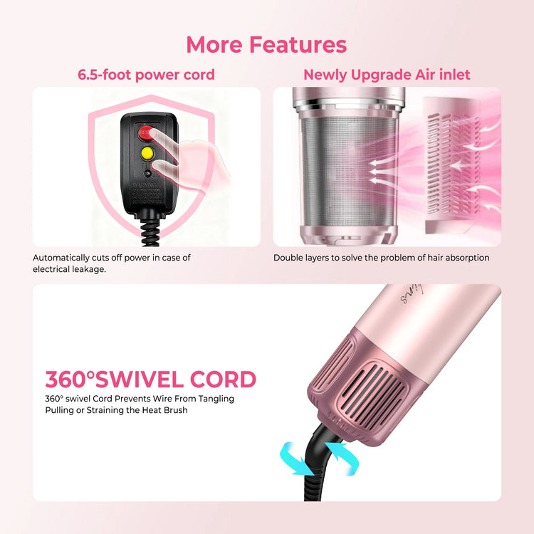 Ukliss 5 in 1 Hair Dryer Hot Comb Set Professional Curling Iron Hair Straightener Styling Tool For Professional Hair Dryer Household