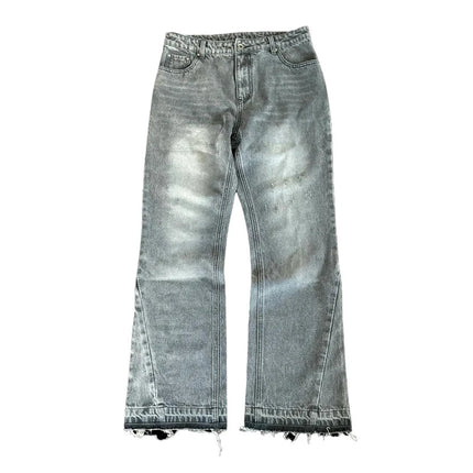 Dollar Pattern Embroidery Retro Jeans Men Y2K Splice Hip Hop Baggy Pants Gothic Streetwear Fashion Low Rise Jeans Clothing New PlatiNum