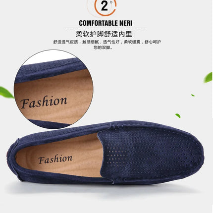 Mocassini da Uomo in Pelle Scamosciata Traspiranti Estivi, Scarpe da Guida di Lusso, Nuove Calzature Casual da Uomo