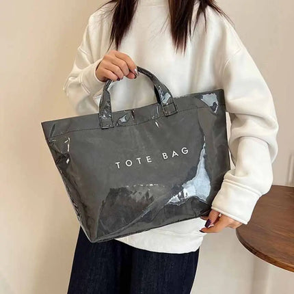 Transparent Waterproof PVC Bag, Summer Beach Bag, Printed Shoulder Bag, Sports Bags