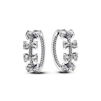2025 Orecchini a cerchio in cristallo per le donne Orecchini gioielli Farfalla rosa Bule Moon Star Orecchini originali in argento sterling 925 platinumshop