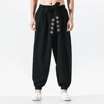 Pantaloni Kimono giapponesi ricamati pantaloni larghi Harajuku Casual da uomo 2023 abbigliamento tradizionale asiatico costume stile Yukata Harem