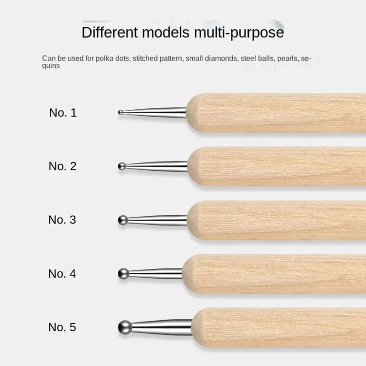 Dual End Wooden Dotting Pen Marble Nail Art Tool Set Manicure Painting Kit 5PCS DIY Nail Design