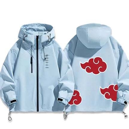 Naruto Shippuden Akatsuki Organization Cartoon Jacket 2D Student Couple Hooded Coat Jacket Top Anime Peripheral Wholesale