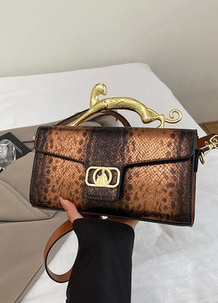 New Ladies Metal Buckle Simple Fashion Shoulder Bag Party Commuting Bag Women Luxury Brand Design PU Leather Bag PlatiNum