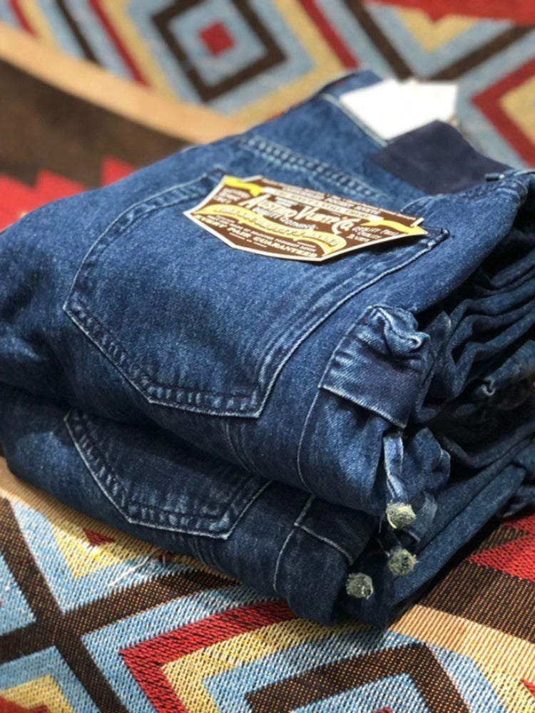 Multi Pockets Heavyweight Cotton Denim Dark Blue Men Pants American Tough Guys Male Overalls Straight Workwear Cargo Trousers