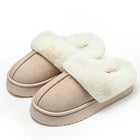 Winter Soft Fluffy Thick Soled Warm Slippers Women's Comfortable Living Room Fuzzy Lined Shoes Faux Suede Home Pantuflas Mujer
