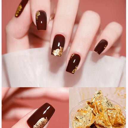 Rose Gold Silver Irregular Foil Paper Fragments Nail Art Sequin Sticker Glitter DIY Manicure UV Gel Polish Nail Decoration Tools