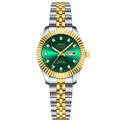 NIBOSI Orologi da donna con diamanti Orologio da donna casual di moda di lusso delle migliori marche Orologio da donna con data settimanale automatica impermeabile Reloj platinumshop