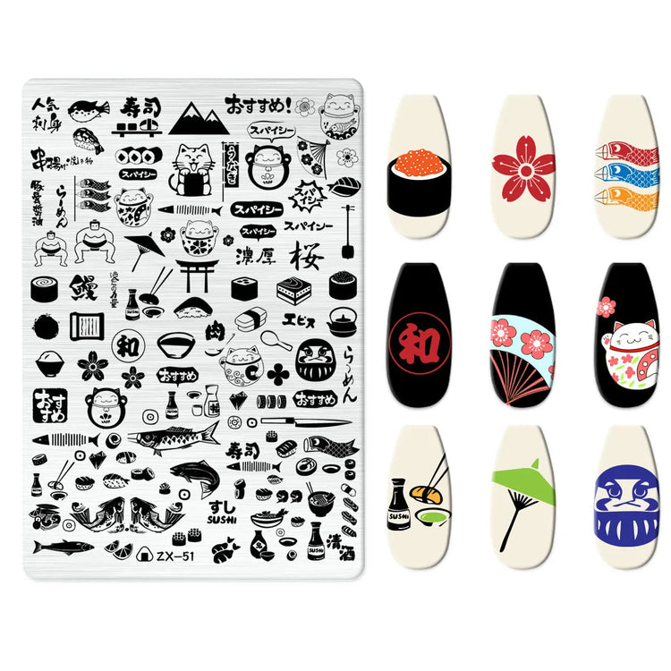 Flowers Love Nail Stamping Newspaper Splice Theme Irregular Stamping Plates Letter Nail Art Printing Stencil Tool Big Size Tools