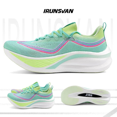 IRUNSVAN Men's Carbon Plate Sneakers Professional Marathon Racing Running Shoes High Quality  Shoes Comfortable Sports Shoe PlatiNum