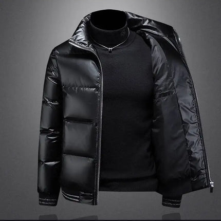 Autumn Winter New Men's Trendy American Style High Street Down Jacket Elegant Casual Stand Collar Padded Coat Mens Clothing