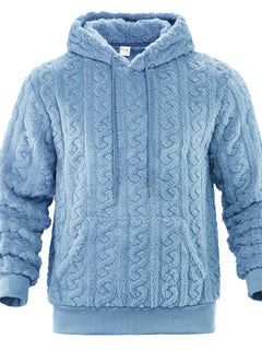 Cross-border Loose Men's Winter Retro Warm Double-Sided Velvet Casual Trend Hooded Pocket High Street Sweater