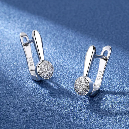 Orecchini in argento sterling 925 gioielli di alta qualità retrò modello semplice orecchini con zirconi bianchi viola vendita calda platinumshop