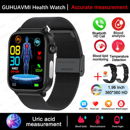 Nuovo 2025 Smartwatch per XIAOM1 con ECG+PPG, Monitoraggio Grasso Sanguigno e Acido Urico, Frequenza Cardiaca, Pressione Sanguigna, Chiamate Bluetooth per Uomini e Donne platinumshop