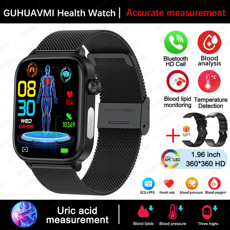 Nuovo 2025 Smartwatch per XIAOM1 con ECG+PPG, Monitoraggio Grasso Sanguigno e Acido Urico, Frequenza Cardiaca, Pressione Sanguigna, Chiamate Bluetooth per Uomini e Donne platinumshop