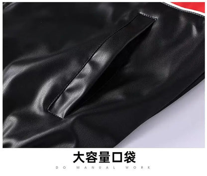 Giacca calda Ferrari F1 da uomo, look retrò motociclistico.