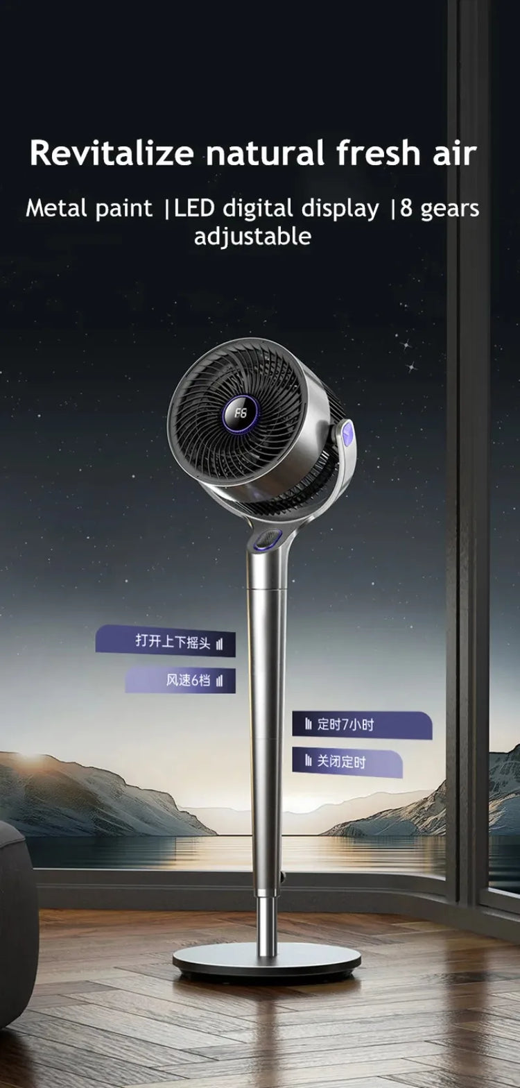Ventilatore da Terra 220V con Telecomando, Versione Aggiornata, a Frequenza Variabile, Oscillante