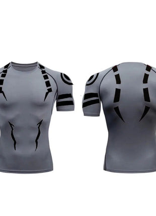 Anime Jujutsu Kaisen Set di compressione Tuta da fitness per uomo Camicia di compressione 3D ad asciugatura rapida + Pantaloncini da palestra Corsa Allenamento Abbigliamento sportivo platinumshop