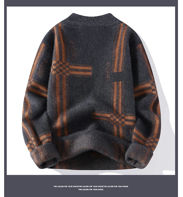 2025 New Winter Fashion Cashmere Sweater Men High Quality Comfortable Mens Sweaters Thick Warm Male Pullover