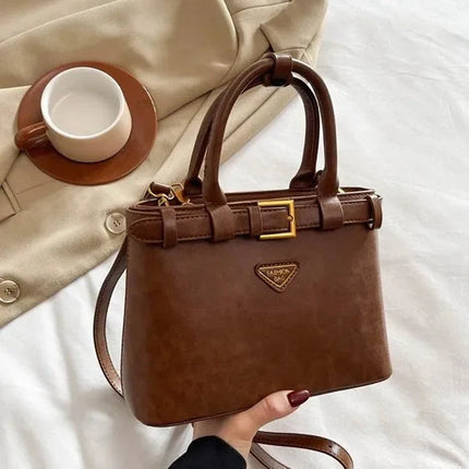 Fashionable Versatile Small Square Bag Women's Retro Crossbody Commuter Bag Ladies Handbag Soft Material Autumn Winter New Model PlatiNum