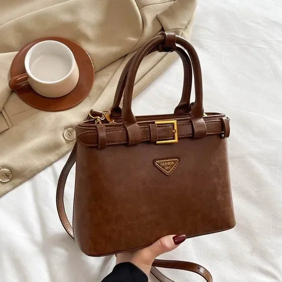 Fashionable Versatile Small Square Bag Women's Retro Crossbody Commuter Bag Ladies Handbag Soft Material Autumn Winter New Model PlatiNum