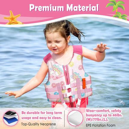 HeySplash Kids Swim Vest Float Jacket Swimming Pullover Swimsuit with Adjustable Strap Floating Vest for Toddlers