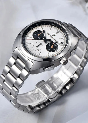 PAGANI DESIGN 2025 Nuovo Panda Dial Orologi da uomo Orologio al quarzo di lusso per uomo Giappone VK63 Cronografo sportivo Orologio da polso in vetro zaffiro