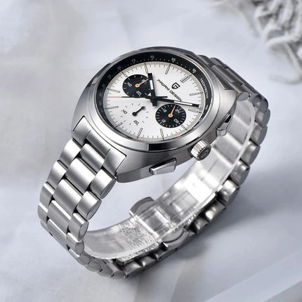 PAGANI DESIGN 2025 Nuovo Panda Dial Orologi da uomo Orologio al quarzo di lusso per uomo Giappone VK63 Cronografo sportivo Orologio da polso in vetro zaffiro