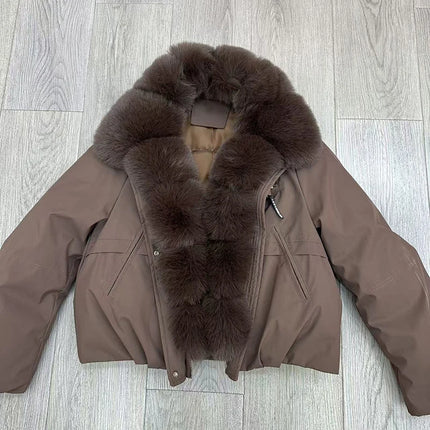 ZADORIN 2026 Detachable Faux Fur Collar Short Parka Winter Jackets Women Elegant Loose Cotton Padded Outerwear Warm Women Coats