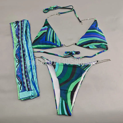 Costumi da bagno di lusso da donna con sciarpa nera e logo firmato, set bikini con fascia per capelli firmata da designer, abbigliamento da spiaggia platinumshop