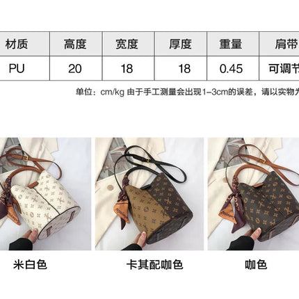 Advanced fashion bag for women 2025 new casual women's bag, large capacity bucket bag, shoulder bag, diagonal cross bag PlatiNum