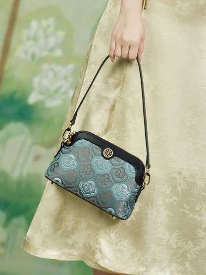 Limited Hot Chinese Style Cow Leather Women Messenger Bag Soft Skin Soft Embroidery Crossbody Bags Purses Royal Stylish #SC1600