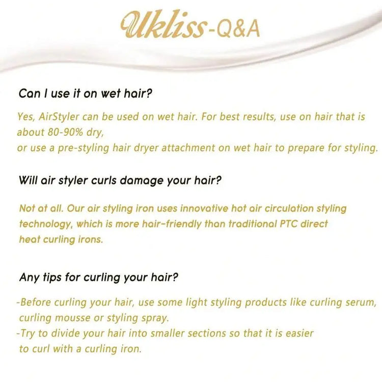 UKLISS 7 in 1 Hair Dryer Brush Set, Air Styler with Curling, Straightening, Volumising Attachments