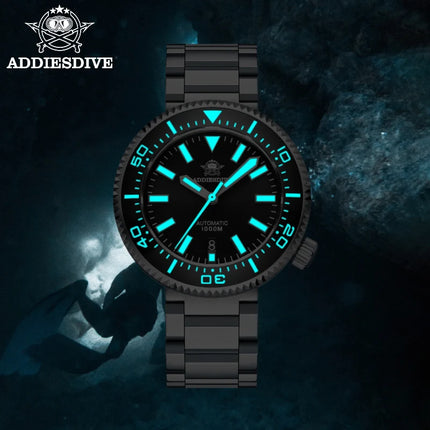 ADDIESDIVE Men's Automatic Mechanical Watch Sapphire Glass Super Luminous Watches Stainless Steel Hombre 100Bar Waterproof